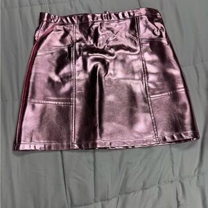 Metallic Pink Mini Skirt vegan